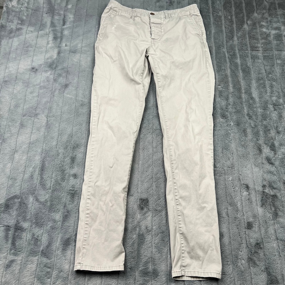 ASOS Mens Chino Pants 29x32 Light Gray Slim Fit Cotton Blend 03355159